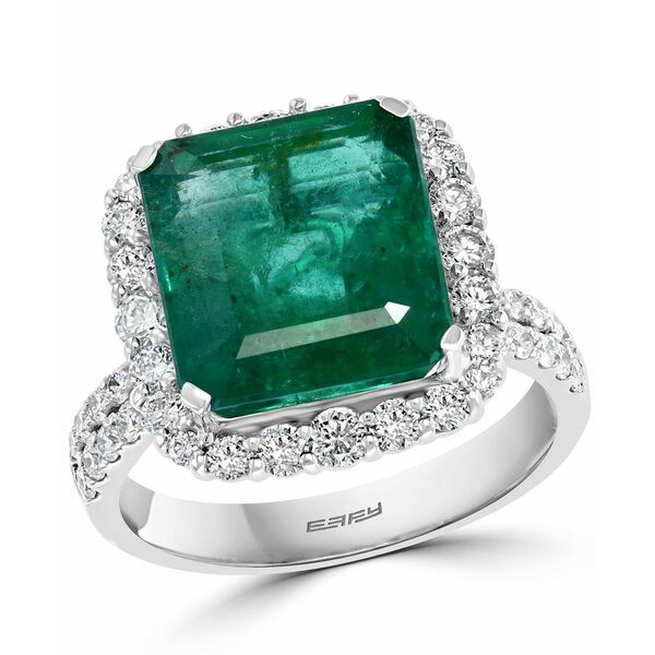 エフィー コレクション レディース リング アクセサリー EFFY® Emerald (6-1/3 ct. t.w.) & Diamond (1-1/20 ct. t.w.) Halo Ring in