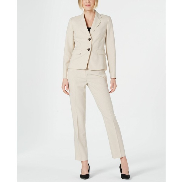 ル スーツ レディース カジュアルパンツ ボトムス Striped Two-Button Pantsuit Sand/Black