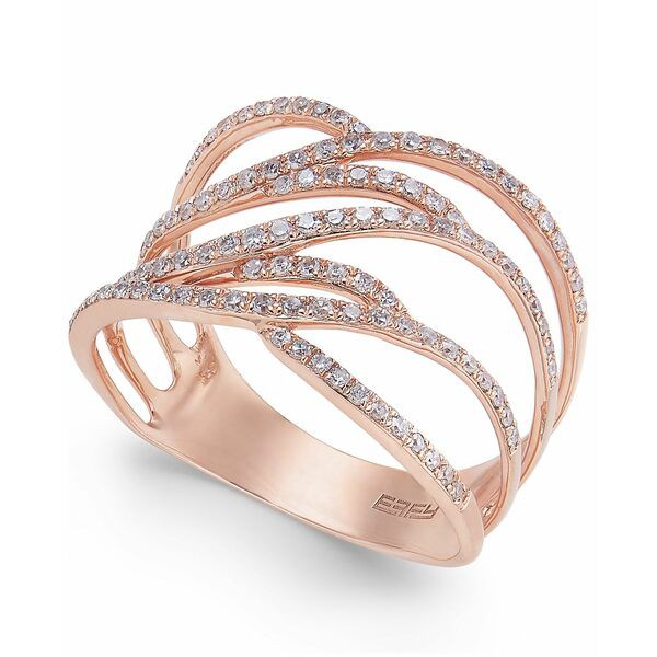 エフィー コレクション レディース リング アクセサリー Pavé Rose by EFFY® Diamond Ring in 14k Rose Gold (3/8 ct. t.w.)