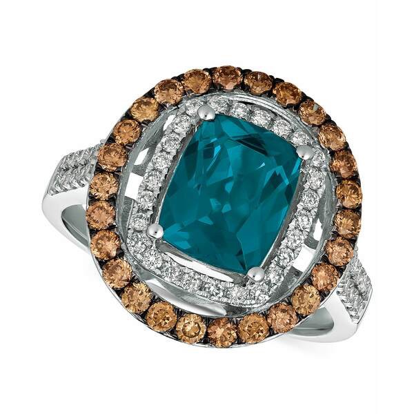 ルヴァン レディース リング アクセサリー Deep Sea Blue Topaz (2-1/5 ct. t.w.) & Diamond (7/8 ct. t.w.) Statement Ring in 14k Whit