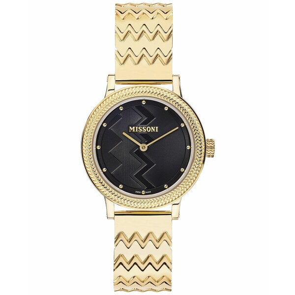 ミッソーニ レディース 腕時計 アクセサリー Women's Swiss Optic Zigzag Gold Ion Plated Stainless Steel Bracelet Watch 35mm Ip Cham