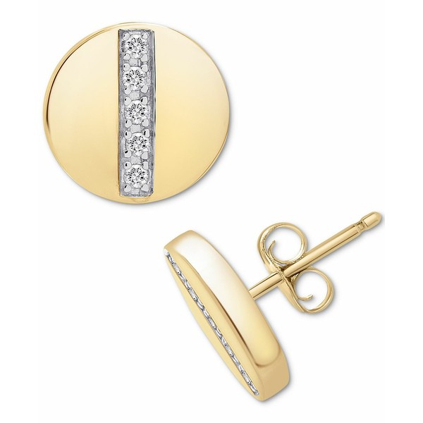 ラップド レディース ピアス＆イヤリング アクセサリー Diamond Disc Stud Earrings (1/10 ct. t.w.) in 14k Gold, Created for Macy's