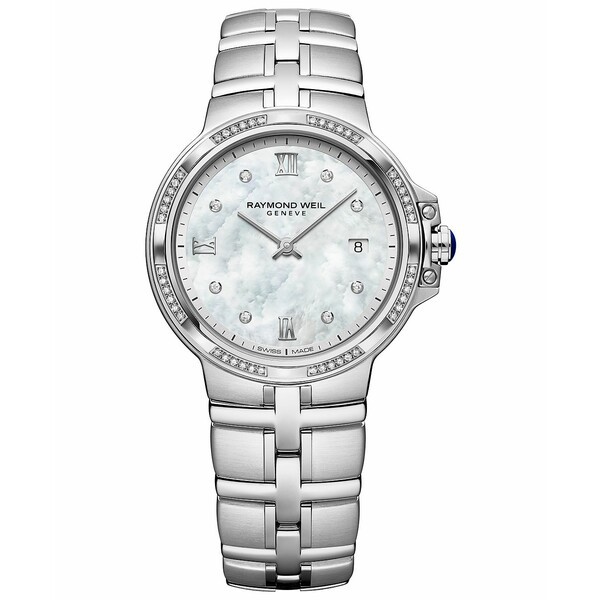 レイモンドウェイル レディース 腕時計 アクセサリー Women's Swiss Parsifal Diamond-Accent Stainless Steel Bracelet Watch 30mm Stai