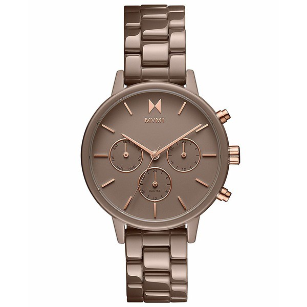 エムブイエムティー レディース 腕時計 アクセサリー Women's Chronograph Nova Taupe Ceramic Bracelet Watch 38mm Taupe