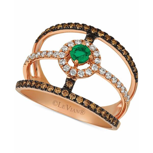 ルヴァン レディース リング アクセサリー Costa Smeralda Emeralds (1/6 ct. t.w.) & Diamond (1/2 ct. t.w.) Openwork Statement Ring