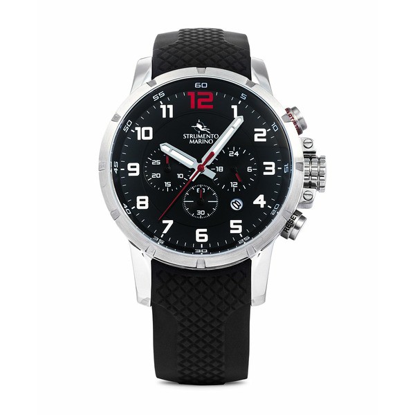 ストルメント マリーノ メンズ 腕時計 アクセサリー Men's Summertime Black Silicone Performance Timepiece Watch 46mm Black