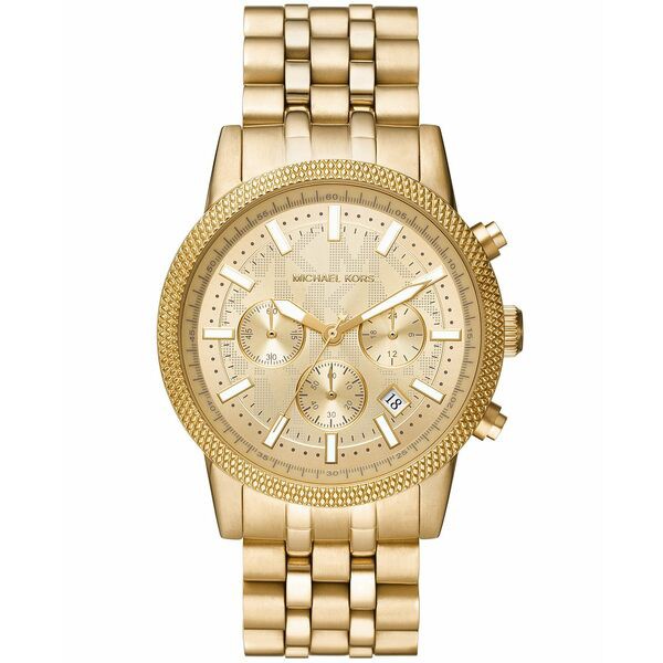 マイケルコース メンズ 腕時計 アクセサリー Men's Hutton Chronograph Gold-Tone Stainless Steel Bracelet Watch 43mm Gold-Tone