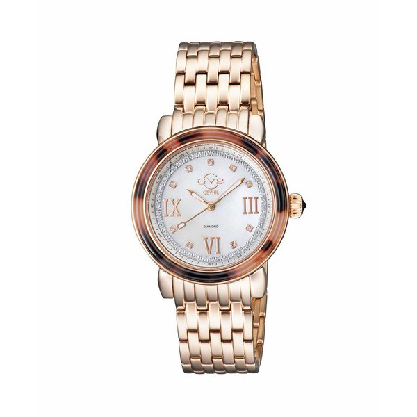 ジェビル レディース 腕時計 アクセサリー GV2 Women's Marsala Tortoise Rose-Tone Ion Plating Swiss Quartz Bracelet Watch 36 mm Ros