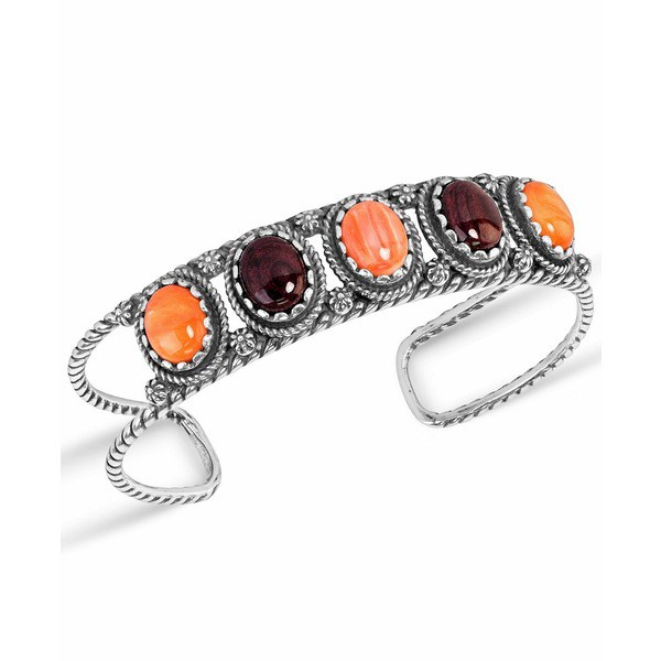 アメリカンウェスト レディース ブレスレット・バングル・アンクレット アクセサリー Orange Purple Spiny Oyster Cuff Bracelet in Ster