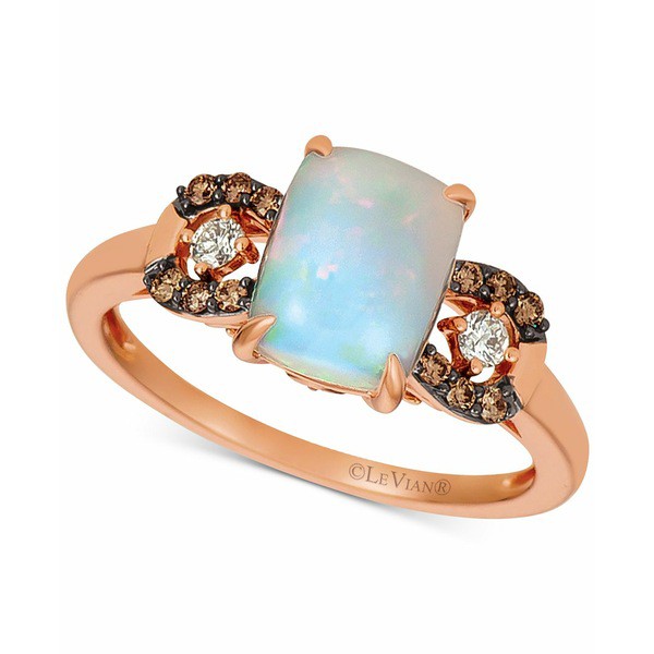 ルヴァン レディース リング アクセサリー Gemstone & Diamond Ring in 14k Rose Gold or 14k Yellow Gold Opal