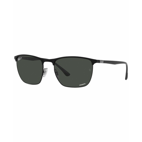 レイバン レディース サングラス＆アイウェア アクセサリー Unisex Polarized Sunglasses, RB3686 57 Matte Black on Black