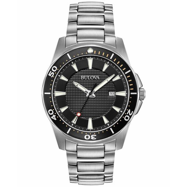 ブロバ メンズ 腕時計 アクセサリー Men's Classic Silver-Tone Stainless Steel Bracelet Watch 44mm Silver-tone