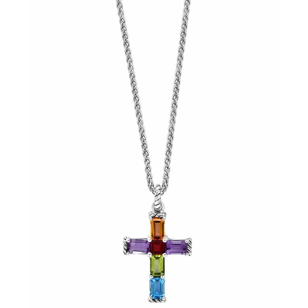 エフィー コレクション レディース ネックレス・チョーカー・ペンダントトップ アクセサリー EFFY® Multi-Gemstone Cross 18" Pendan