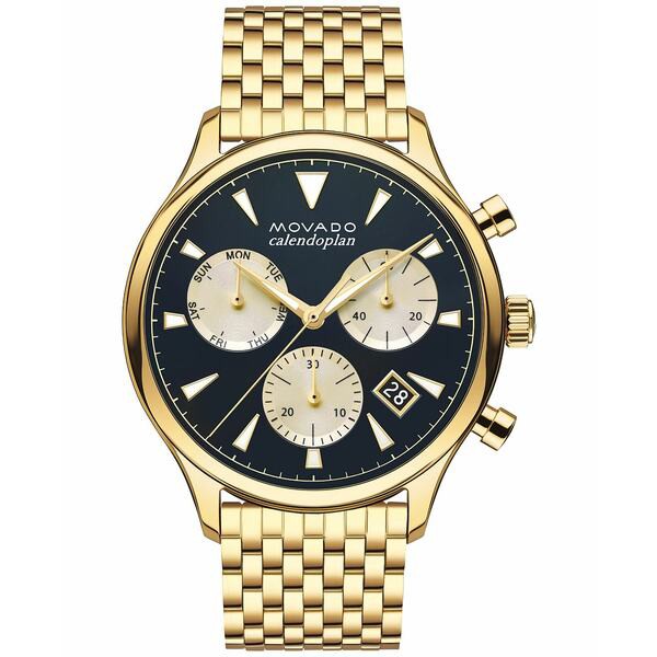 モバド メンズ 腕時計 アクセサリー Men's Swiss Chronograph Heritage Gold-Tone Stainless Steel Bracelet Watch 43mm 3650015 Gold