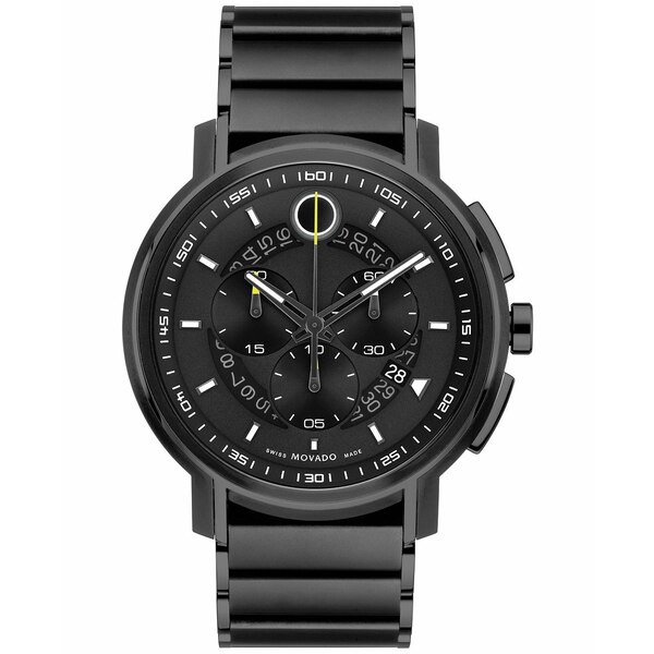 モバド メンズ 腕時計 アクセサリー Men's Swiss Chronograph Strato Gray Black PVD Bracelet Watch 44mm Black