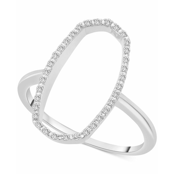 ラップド レディース リング アクセサリー Diamond Open Oval Frame Ring (1/10 ct. t.w.) in 14k Gold or 14k White Gold, Created for