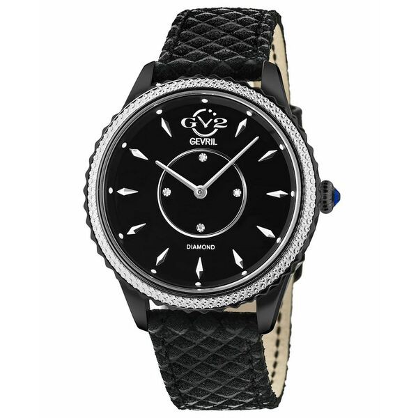 ジェビル レディース 腕時計 アクセサリー Women's Siena Swiss Quartz Black Italian Leather Strap Watch 38mm Black