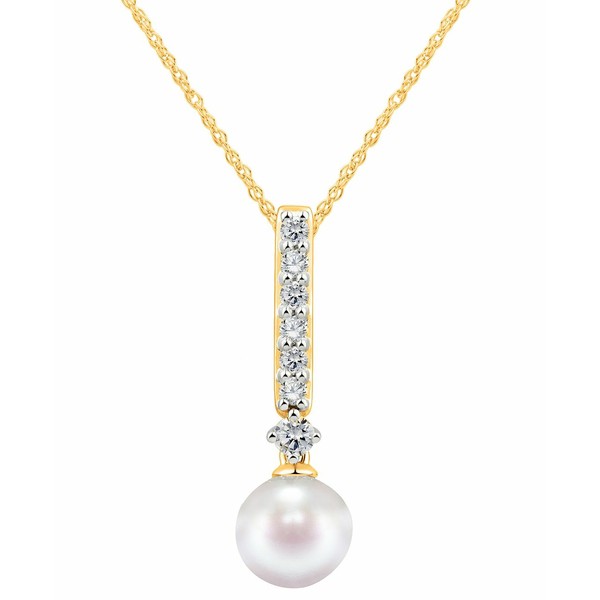 ホノラ レディース ネックレス・チョーカー・ペンダントトップ アクセサリー Cultured Freshwater Pearl 7-7.5mm and Diamond 1/5 ct. tw