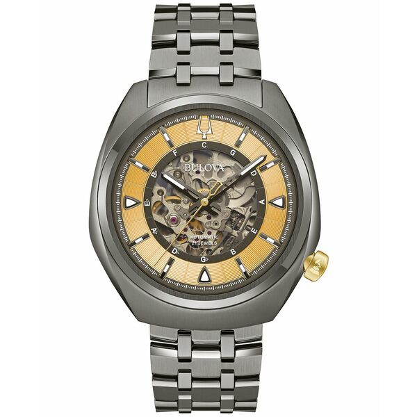 ブロバ メンズ 腕時計 アクセサリー Men's Grammy Automatic Gunmetal Stainless Steel Bracelet Watch 44.5mm Gray