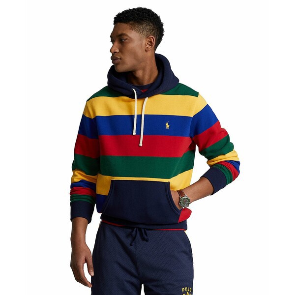 ラルフローレン メンズ シャツ トップス Men's Striped Fleece Hoodie Cruise Navy Multi