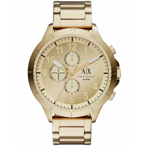 アルマーニ メンズ 腕時計 アクセサリー Men's Chronograph Gold Tone Stainless Steel Bracelet Watch 50mm Gold Tone