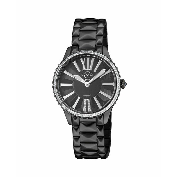 ジェビル レディース 腕時計 アクセサリー Gv2 Women's Siena 11724 Swiss Quartz Bracelet Watch 43 mm Black