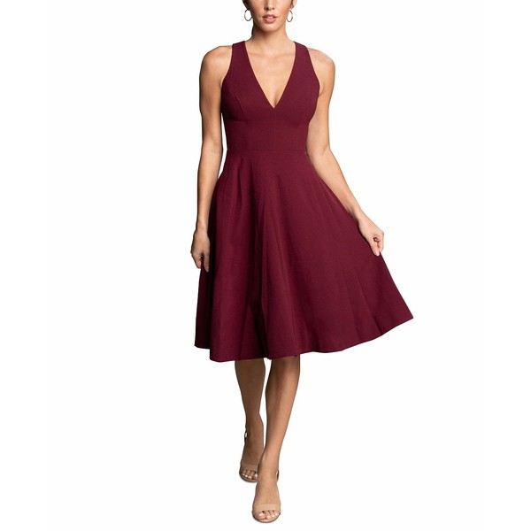 ドレスザポプレーション レディース ワンピース トップス Catalina V-Neck Dress Burgundy