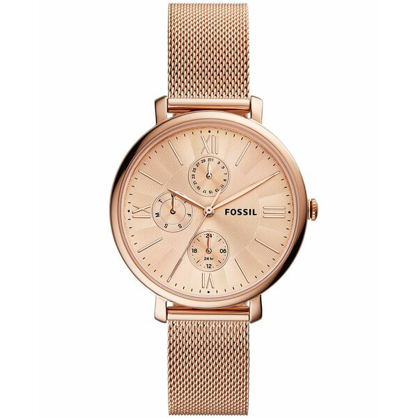 フォッシル レディース 腕時計 アクセサリー Women's Jaqueline rose gold tone multifunction movement, mesh bracelet watch 38mm Rose