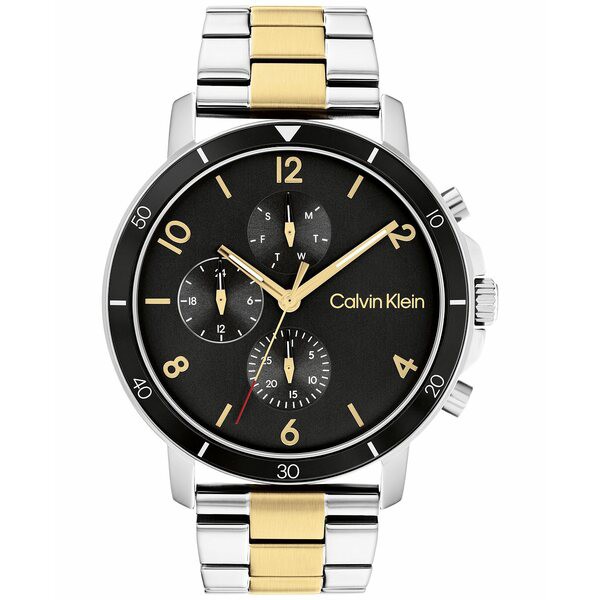 カルバンクライン メンズ 腕時計 アクセサリー Men's Gauge Stainless Steel Bracelet Watch 46mm Two Tone