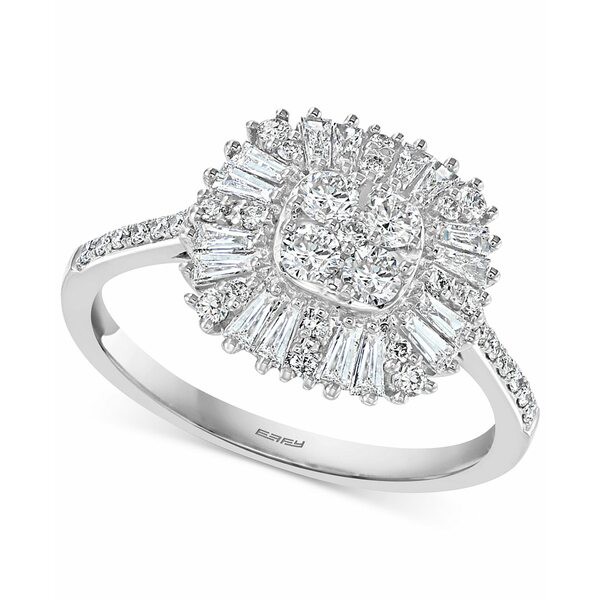 エフィー コレクション レディース リング アクセサリー EFFY® Diamond Halo Cluster Statement Ring (3/4 ct. t.w.) in 14k White G