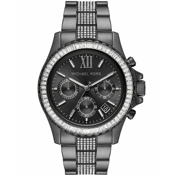 マイケルコース レディース 腕時計 アクセサリー Women's Everest Chronograph Gunmetal Ion Plating Stainless Steel Bracelet Watch 42