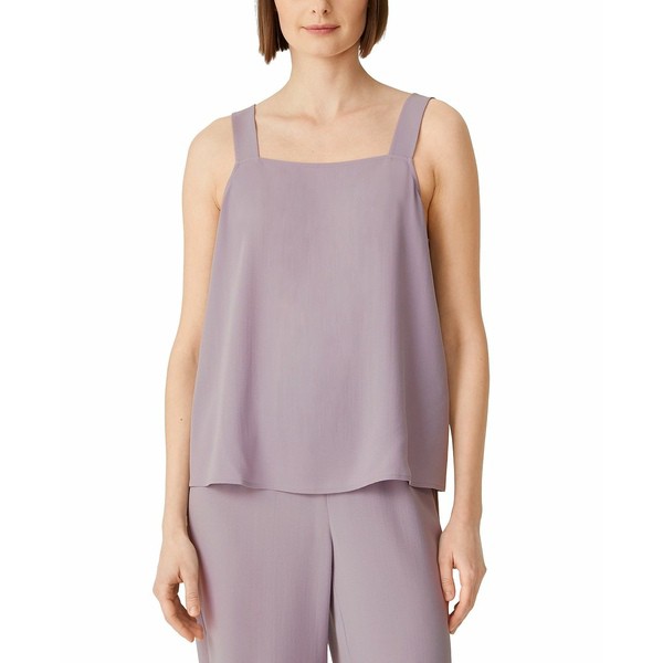 エイリーンフィッシャー レディース カットソー トップス Women's Silk Square-Neck Cami Top Misty Lilac