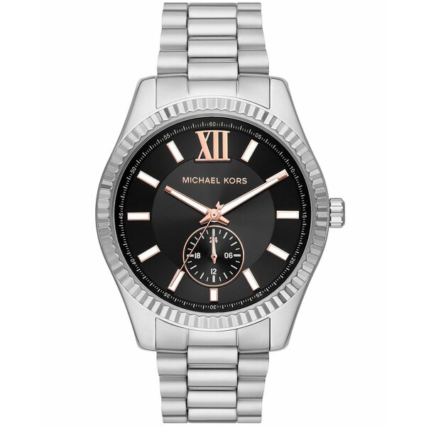 マイケルコース メンズ 腕時計 アクセサリー Men's Lexington Multifunction Silver-Tone Stainless Steel Bracelet Watch Silver-Tone