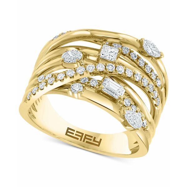 エフィー コレクション レディース リング アクセサリー EFFY® Diamond Multi-Shape Multirow Crossover Ring (1 ct. t.w.) in 14k G