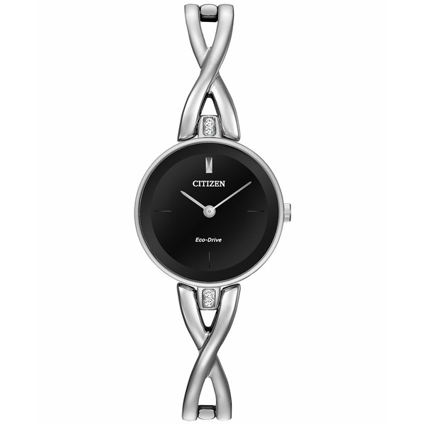 シチズン レディース 腕時計 アクセサリー Women's Eco-Drive Stainless Steel Bangle Bracelet Watch 23mm EX1420-50E No Color