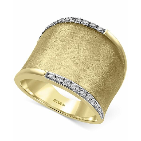 エフィー コレクション レディース リング アクセサリー D'Oro by EFFY® Diamond Wide Band (1/4 ct. t.w.) in 14k Gold Yellow Gold