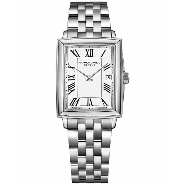 レイモンドウェイル レディース 腕時計 アクセサリー Women's Swiss Toccata Stainless Steel Bracelet Watch 25x34mm White