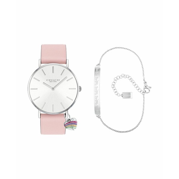 コーチ レディース 腕時計 アクセサリー Women's Perry Pink Leather Strap Watch 36mm and Bracelet Gift Set Pink