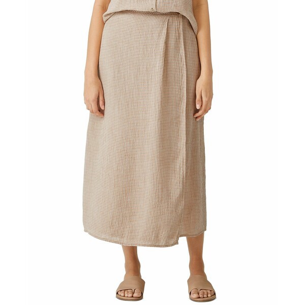 エイリーンフィッシャー レディース スカート ボトムス Women's Organic Linen Wrap Skirt Pebble