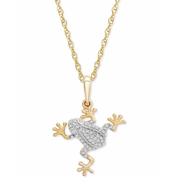 ラップド レディース ネックレス・チョーカー・ペンダントトップ アクセサリー Diamond Frog 18" Pendant Necklace (1/10 ct. t.w.) in