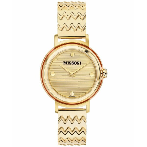 ミッソーニ レディース 腕時計 アクセサリー Women's Swiss Fiammato Gold Ion Plated Stainless Steel Bracelet Watch 37mm Ip Champagn