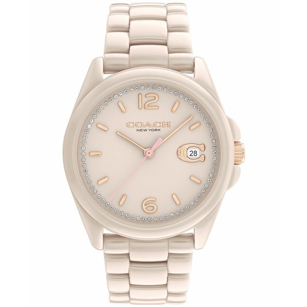 コーチ レディース 腕時計 アクセサリー Women's Grayson Beige Ceramic Bracelet Watch 36mm Beige