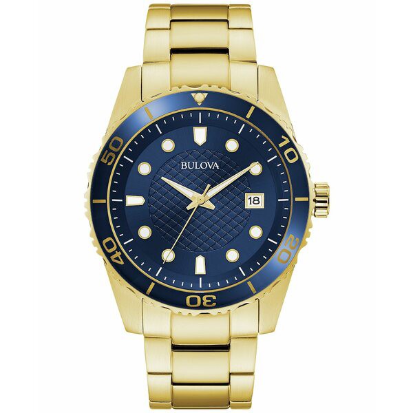 ブロバ メンズ 腕時計 アクセサリー Men's Classic Gold-Tone Stainless Steel Bracelet Watch 43mm Gold-tone