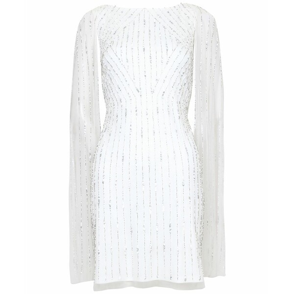 アドリアナ パペル レディース ワンピース トップス Embellished Sheath Dress Ivory/Silver