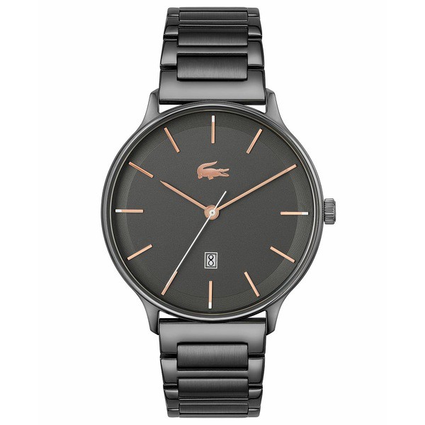 ラコステ メンズ 腕時計 アクセサリー Men's Lacoste Club Gray-Tone Stainless Steel Bracelet Watch 42mm Grey