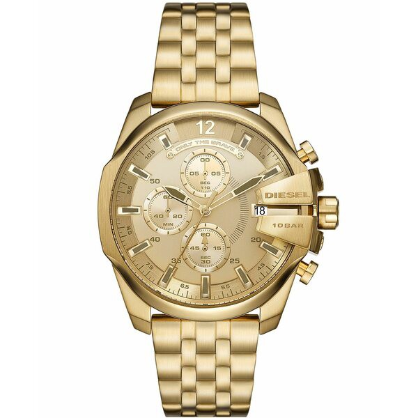 ディーゼル メンズ 腕時計 アクセサリー Men's Baby Chief Chronograph Gold-Tone Stainless Steel Bracelet Watch 43mm Gold-tone