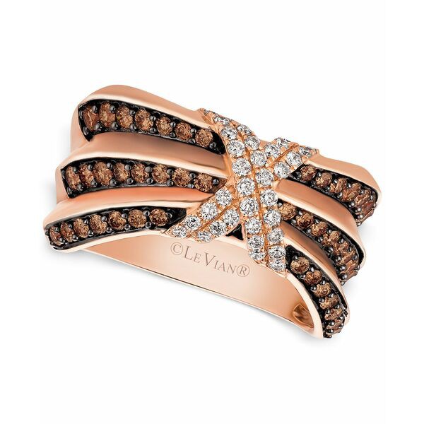 ルヴァン レディース リング アクセサリー Chocolatier® Pleated Diamond X Ring (3/4 ct. t.w.) in 14k Rose Gold Rose Gold