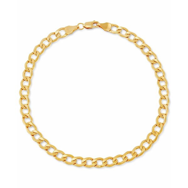 イタリアン ゴールド レディース ブレスレット・バングル・アンクレット アクセサリー Beveled Curb Link Chain Bracelet in 10k Gold Go