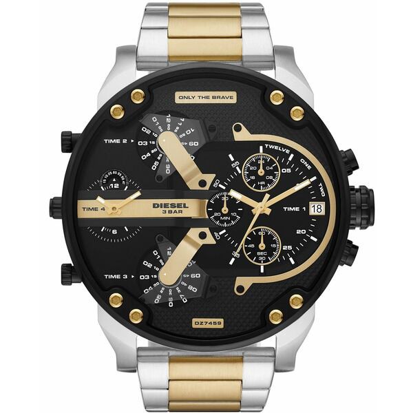 ディーゼル メンズ 腕時計 アクセサリー Men's Mr. Daddy 2.0 Chronograph Two-Tone Stainless Steel Bracelet Watch, 57mm Gold-Tone an