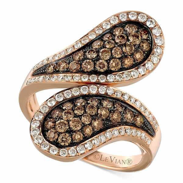 ルヴァン レディース リング アクセサリー Chocolatier® Diamond Cluster Bypass Statement Ring (1-1/6 ct. t.w.) in 14k Rose Gold